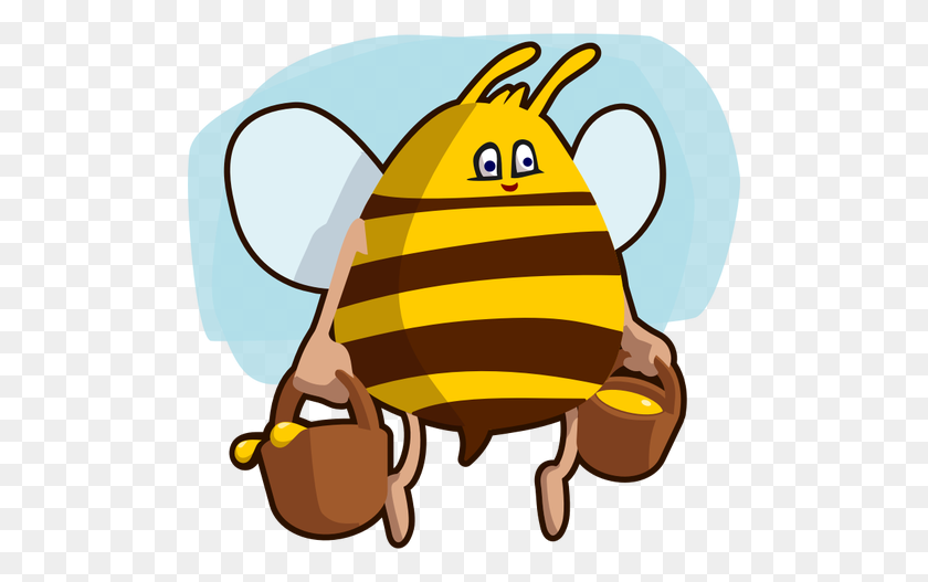 500x467 Cartoon Bee Carrying Honey - Cartoon Bee PNG