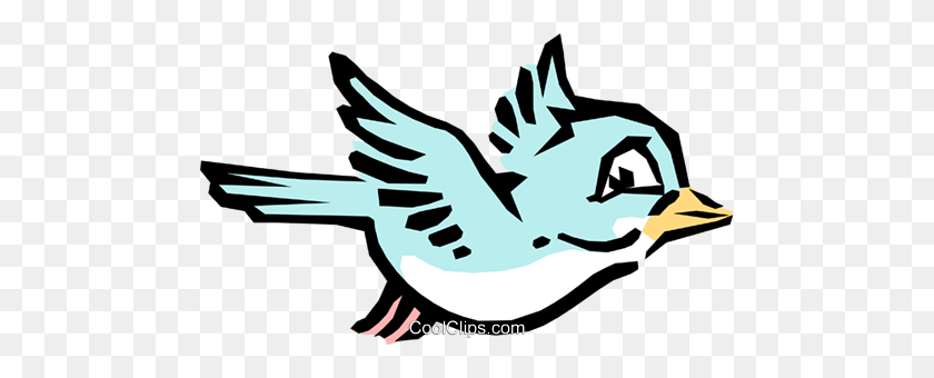 480x280 Cartoon Bird Royalty Free Vector Clip Art Illustration - Blue Jay Clipart