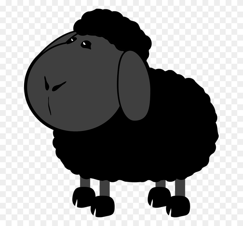 673x720 Cartoon Black Sheep Gallery Images - Sheep Face Clipart