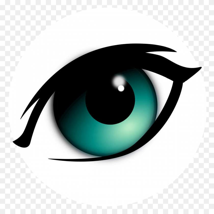 2400x2400 Cartoon Blue Eyes Clipart With Eyelashes - Eyelash Clipart