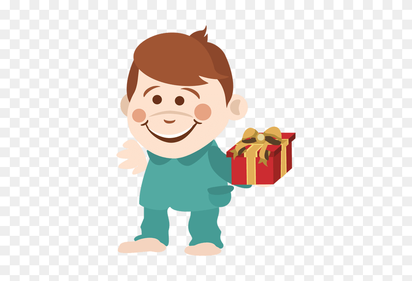 512x512 Cartoon Boy Holding Giftbox - Cartoon Boy PNG