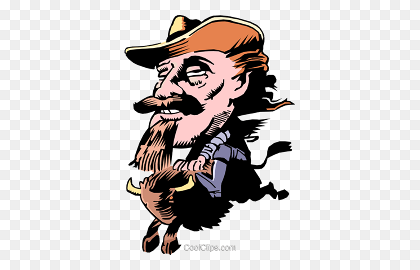 341x480 Cartoon Buffalo Bill Royalty Free Vector Clipart Ilustración - Buffalo Bills Clipart