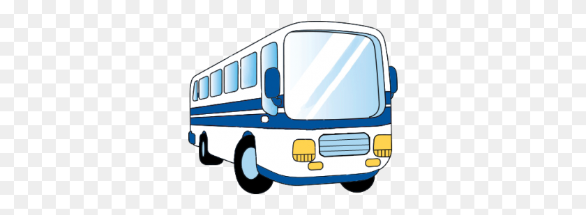 300x249 Cartoon Buses Group With Items - City Bus Clipart