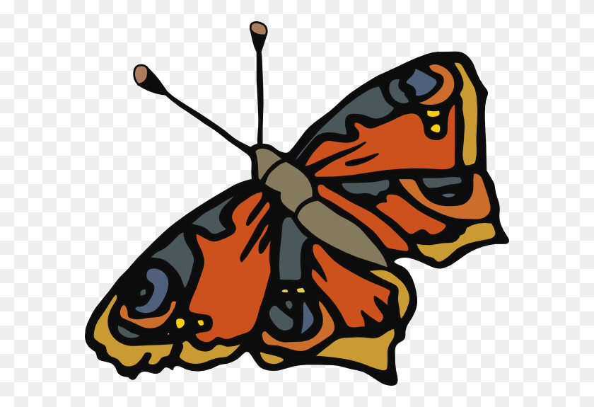 600x515 De Dibujos Animados De La Mariposa Cliparts Descargar - Mariposa Roja De Imágenes Prediseñadas