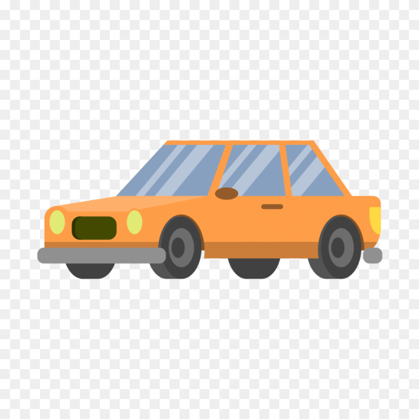 900x900 Coche De Dibujos Animados Png Icono De Color Naranja Imagen De Fondo Transparente - Coche De Dibujos Animados Png