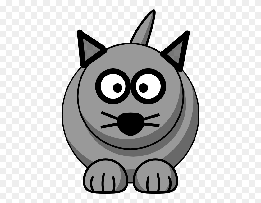 444x593 Cartoon Cat Clipart Gallery Images - Cute Cat Clipart Black And White