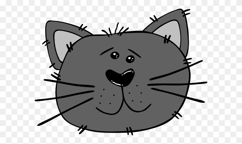 600x443 Cartoon Cat Face Clip Art - Crazy Cat Clipart