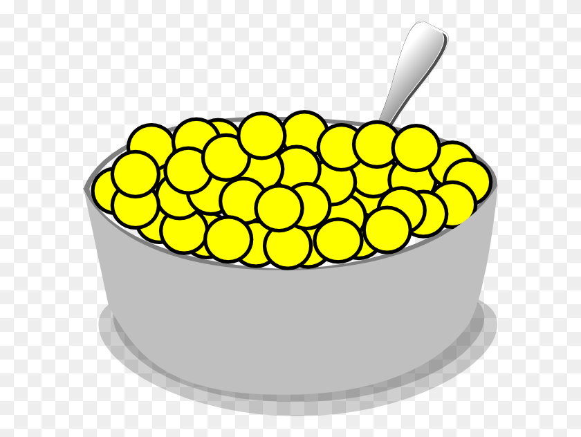 600x572 Cartoon Cereal Bowl Group With Items - Tuesday Morning Clipart