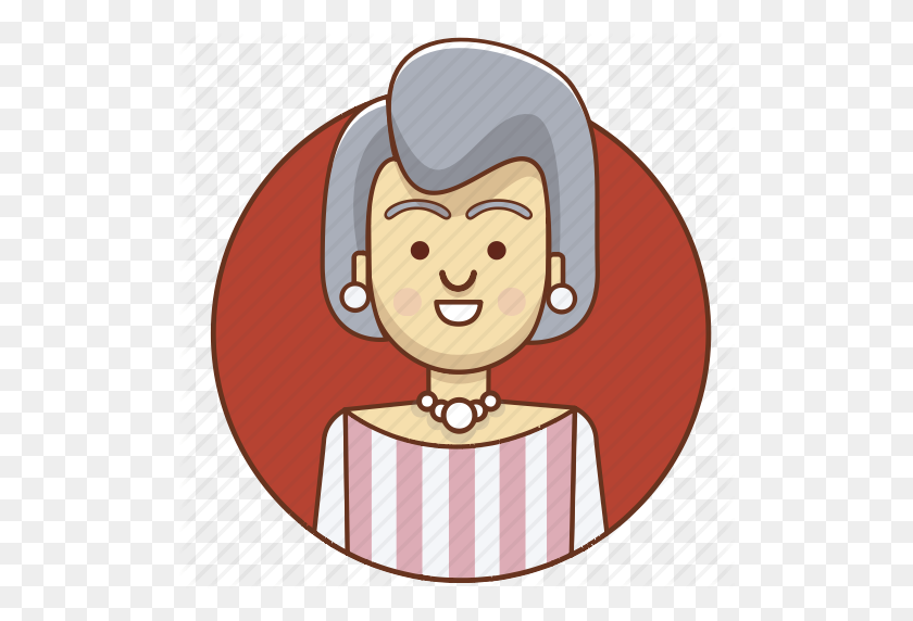 512x512 Dibujos Animados, Personaje, Conjunto De Caracteres, Niña, Anciano, Persona, Icono De Mujer - Persona Mayor Png