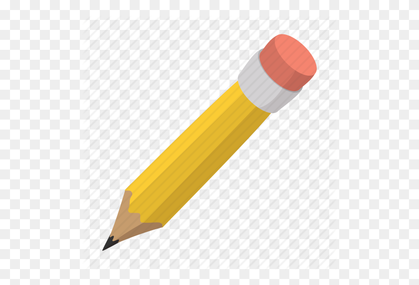 512x512 Cartoon, Character, Childish, Cute, Eraser, Pen, Pencil Icon - Pencil Icon PNG