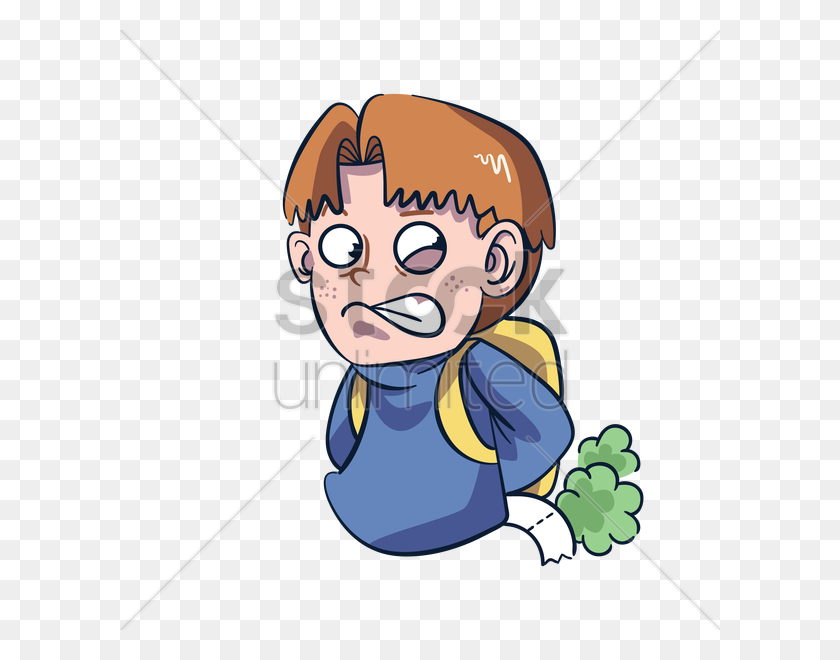 600x600 Cartoon Character Farting Vector Image - Morocco Clipart