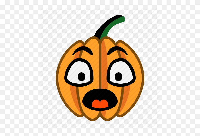 512x512 Cartoon, Character, Halloween, Open Eyes, Pumpkin, Shocked - Shocked PNG