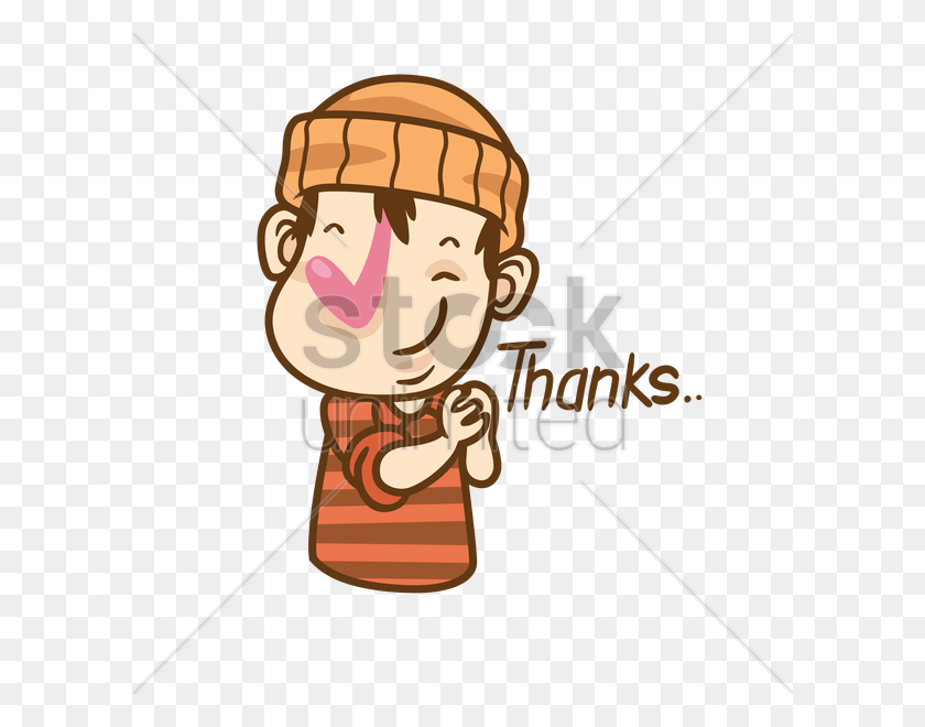 600x600 Cartoon Character Showing Gratitude Vector Image - Grateful Clipart