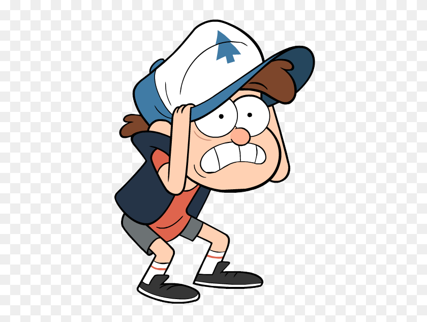414x573 Cartoon Characters Gravity Falls - Scared PNG