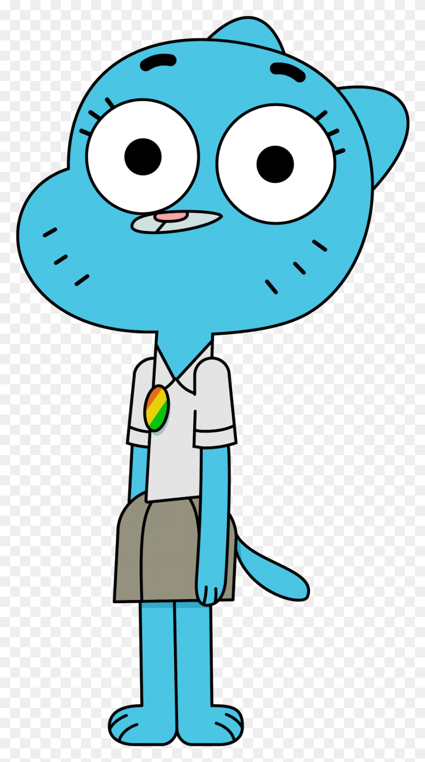 862x1600 Cartoon Characters The Amazing World Of Gumball - Gumball PNG