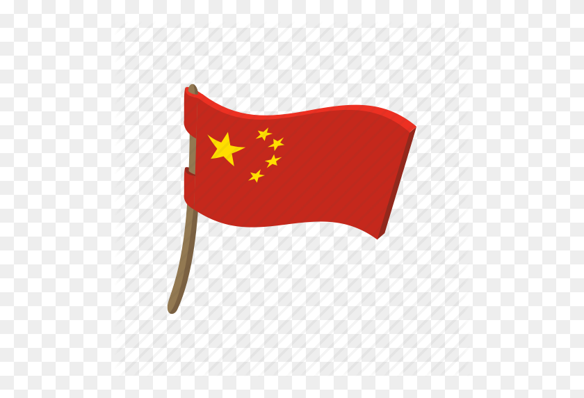 512x512 Cartoon, China, Flag, Flying, Landmark, Nation, National Icon - China Flag PNG