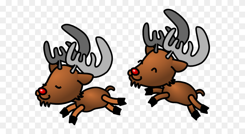 600x399 Cartoon Clipart Reindeer - Cute Deer Clipart
