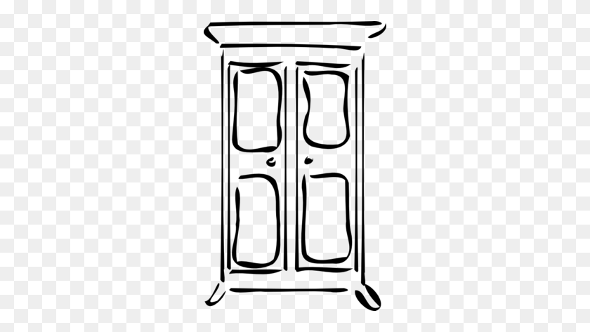 260x413 Cartoon Closet Clipart - Open Door Clipart Black And White