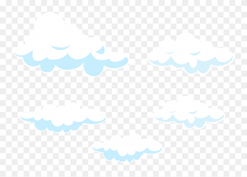 8000x5558 Nubes De Dibujos Animados Conjunto Png Transparente Galería De Imágenes Prediseñadas - Nube Blanca Clipart