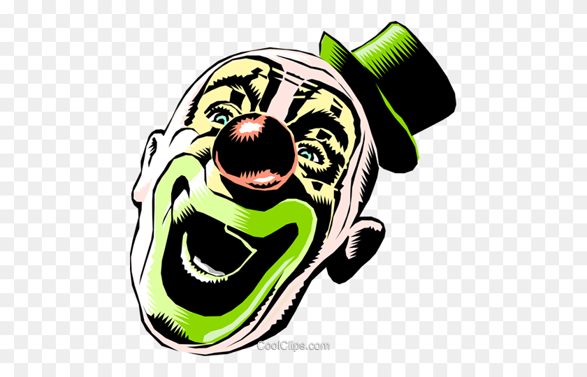 467x480 Cartoon Clown Royalty Free Vector Clip Art Illustration - Clown Face Clipart