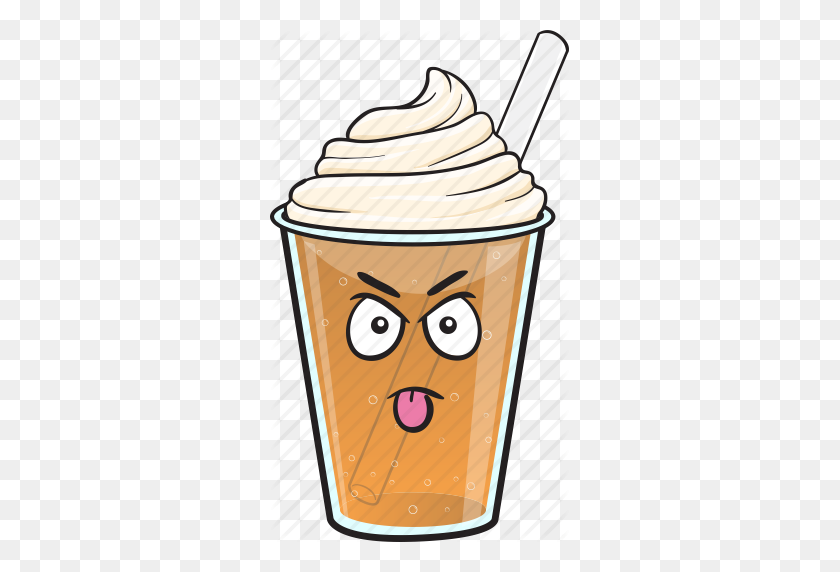 299x512 Cartoon, Coffee, Cup, Emoji, Iced, Plastic Icon - Coffee Emoji PNG