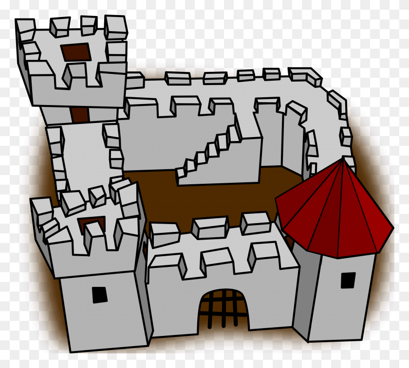 2400x2147 Cartoon Comic Fort Fortress Stronghold Castle Icons Png - Fort PNG