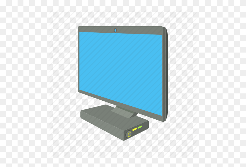 512x512 Мультфильм, Компьютер, Дисплей, Пк, Экран, Технология, Широкий Значок - Cartoon Computer Png