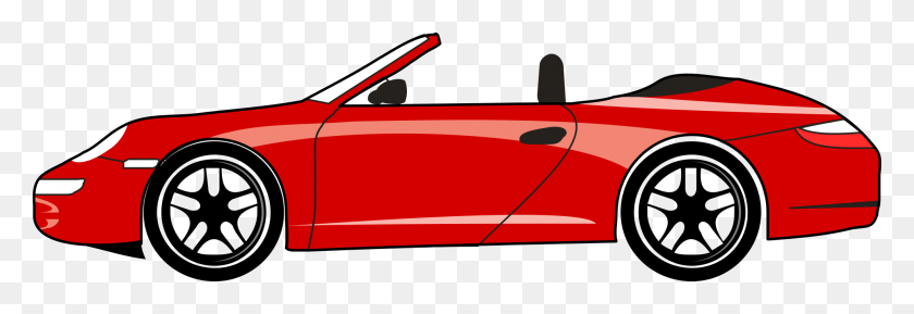 2000x588 Cartoon Convertible Car Group With Items - 57 Chevy Clipart
