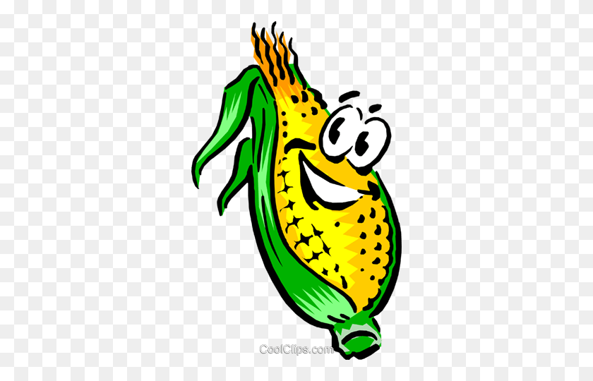 298x480 Cartoon Corn Royalty Free Vector Clip Art Illustration - Maize Clipart