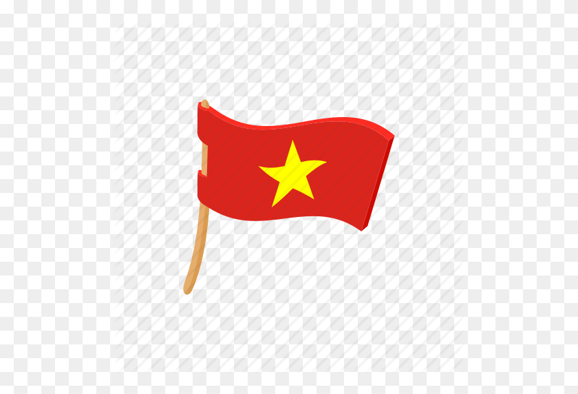 512x512 Dibujos Animados, País, Bandera, Nación, Nacional, Signo, Icono De Vietnam - Bandera De Vietnam Png