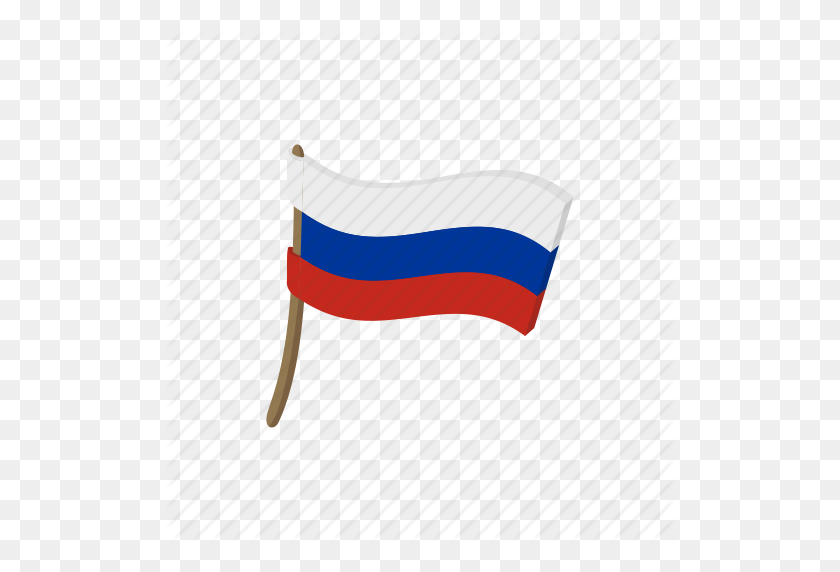 512x512 Cartoon, Country, Flag, Russia, Russian, Waving, Wind Icon - Russian Flag PNG