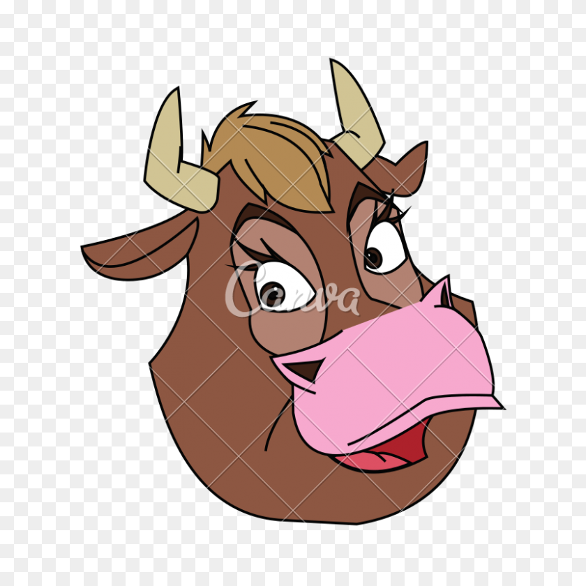 800x800 Dibujos Animados De Cabeza De Vaca - Cabeza De Vaca Png