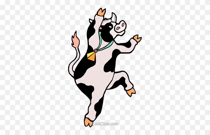 Cartoon Cow Royalty Free Vector Clip Art Illustration - Cowbell Clipart ...