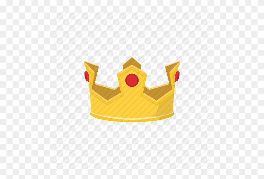 512x512 Мультфильм, Корона, Золотой, Король, Королева, Королевский, Рубиновая Иконка - Мультфильм Корона Png