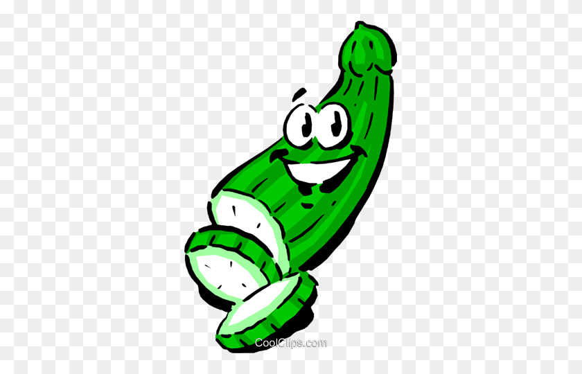307x480 Cartoon Cucumber Royalty Free Vector Clip Art Illustration - Cucumber Clipart