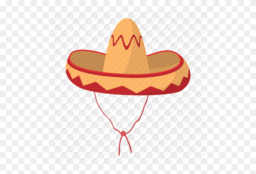 512x512 Cartoon, Culture, Hat, Latin, Mexican, Mex Sombrero Icon - Mexican Hat PNG