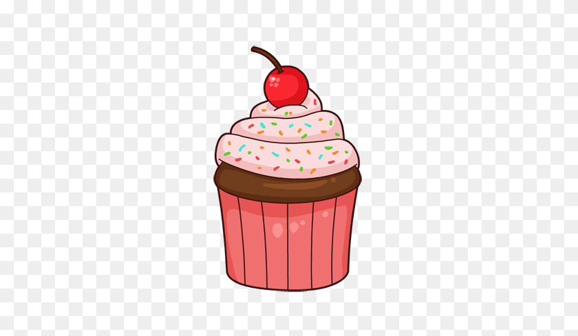 286x429 Cartoon Cupcake Pink Transparent Png - Cupcake PNG