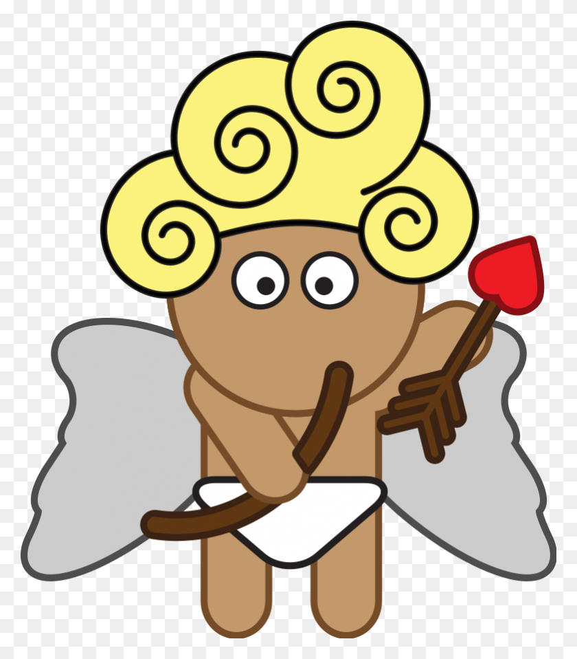 781x900 Cartoon Cupid Png Clip Arts For Web - Cupid Clipart Black And White