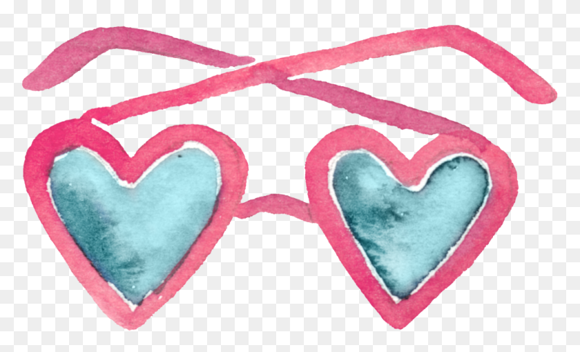 1024x592 Cartoon Cute Heart Shaped Glasses Transparent Free Png Download - Cute Heart PNG