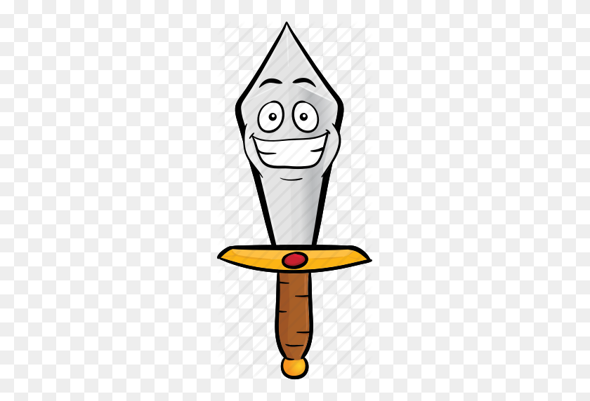 221x512 Cartoon, Dagger, Emoji, Knife, Smiley, Sword Icon - Knife Emoji PNG
