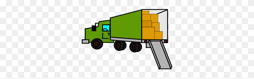 300x203 Cartoon Delivery Truck Clip Art - Delivery Van Clipart