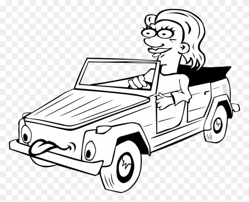 938x750 Cartoon Driving Motor Vehicle Drawing - Drivers License Clipart