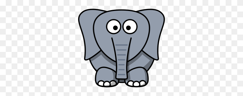 300x273 Cartoon Elephant - Rolling Dice Clipart