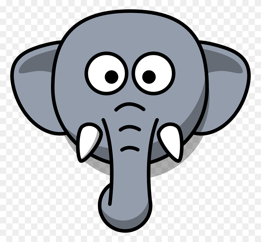 774x720 Cartoon Elephant Bw Clip Art - Circus Elephant Clipart