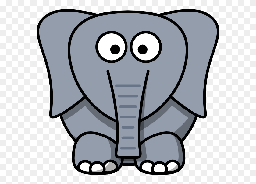 600x545 Cartoon Elephant Clip Art - Elephant Face Clipart