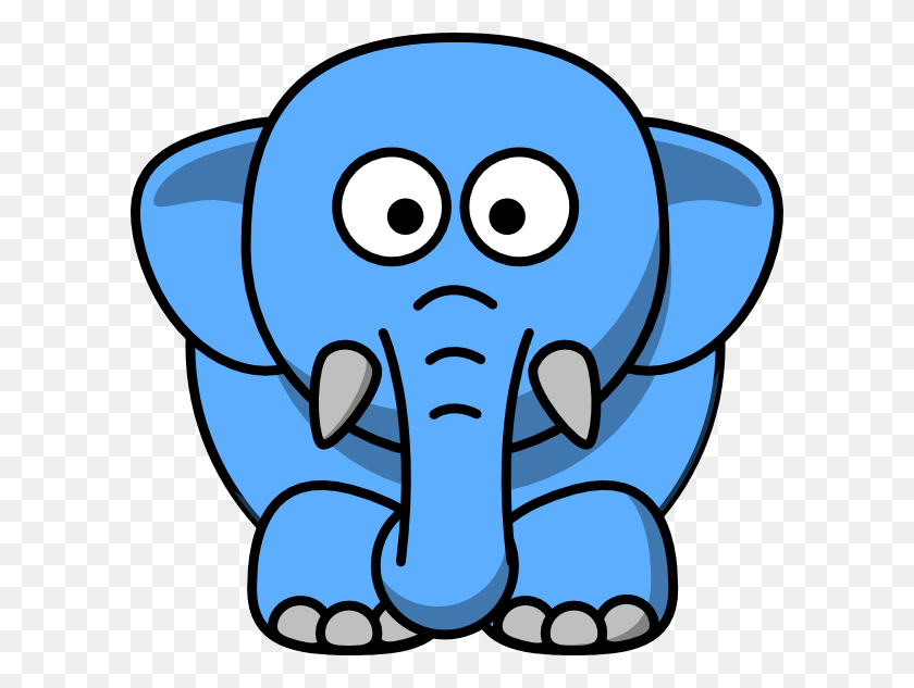 600x573 Cartoon Elephant Face - Elephant Face Clipart