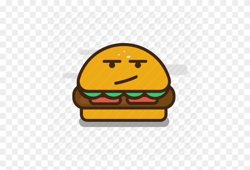 512x512 Мультфильм, Emoji, Смайлик, Выражение, Быстрое Питание, Значок Гамбургер - Еда Emoji Png
