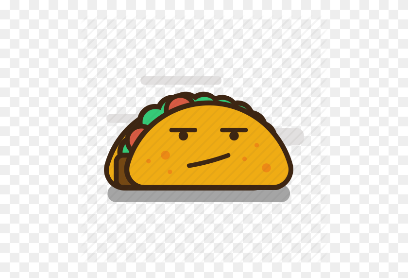 512x512 Cartoon, Emoji, Emoticon, Expression, Fast Food, Mexican, Taco Icon - Taco Emoji PNG