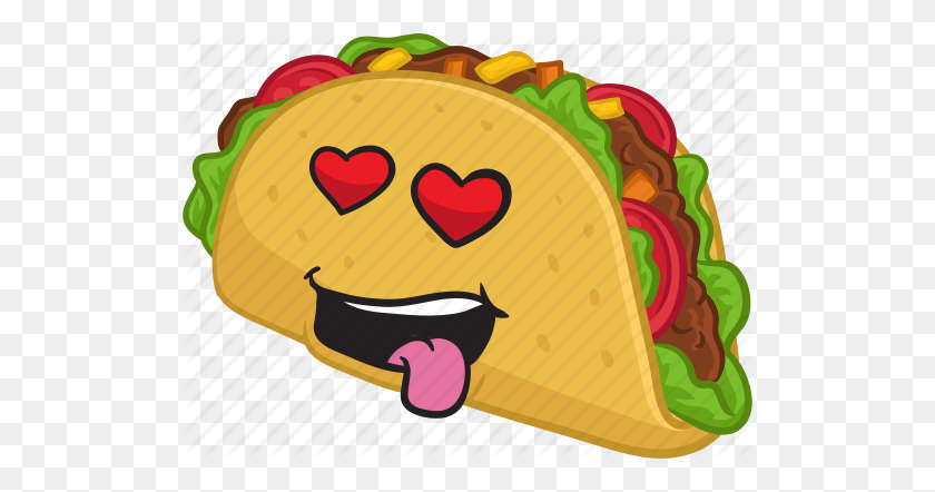 512x382 Cartoon, Emoji, Emoticon, Food, Smiley, Taco Icon - Taco Clipart PNG