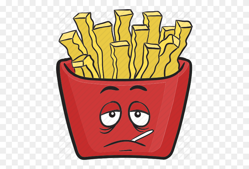 462x512 Cartoon, Emoji, Fast, Food, French, Fries, Fry Icon - Food Emoji PNG